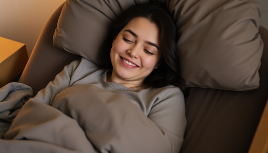 Someone sleeping and happy