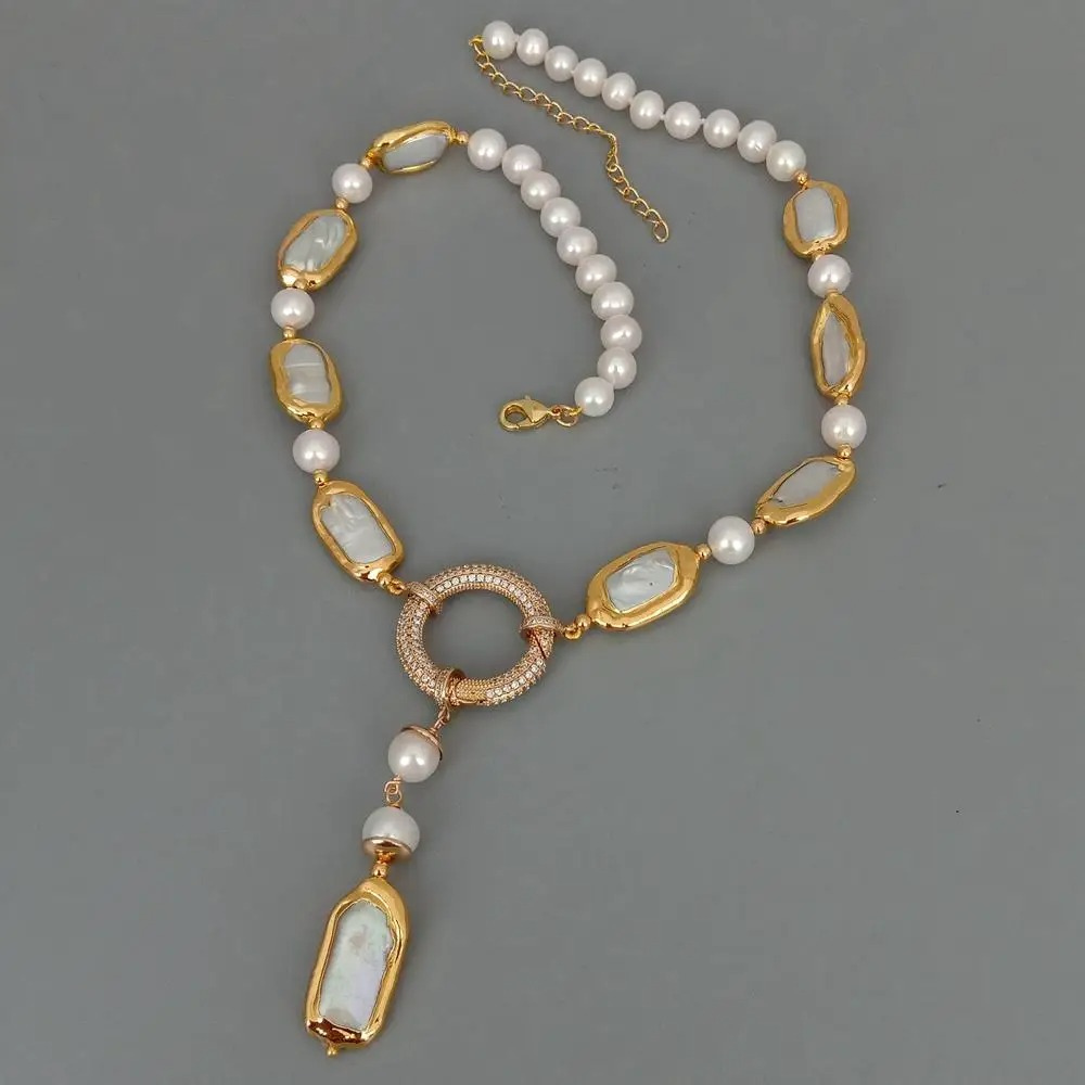 Elegant Freshwater Pearl Y Necklace