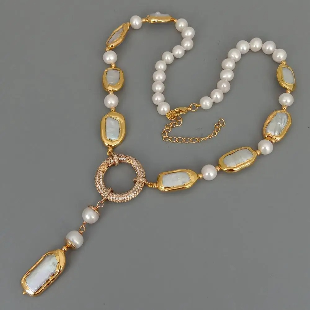 Elegant Freshwater Pearl Y Necklace