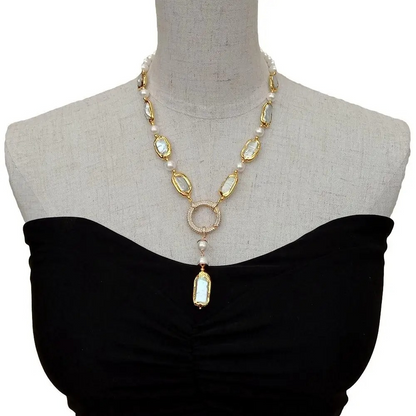 Elegant Freshwater Pearl Y Necklace