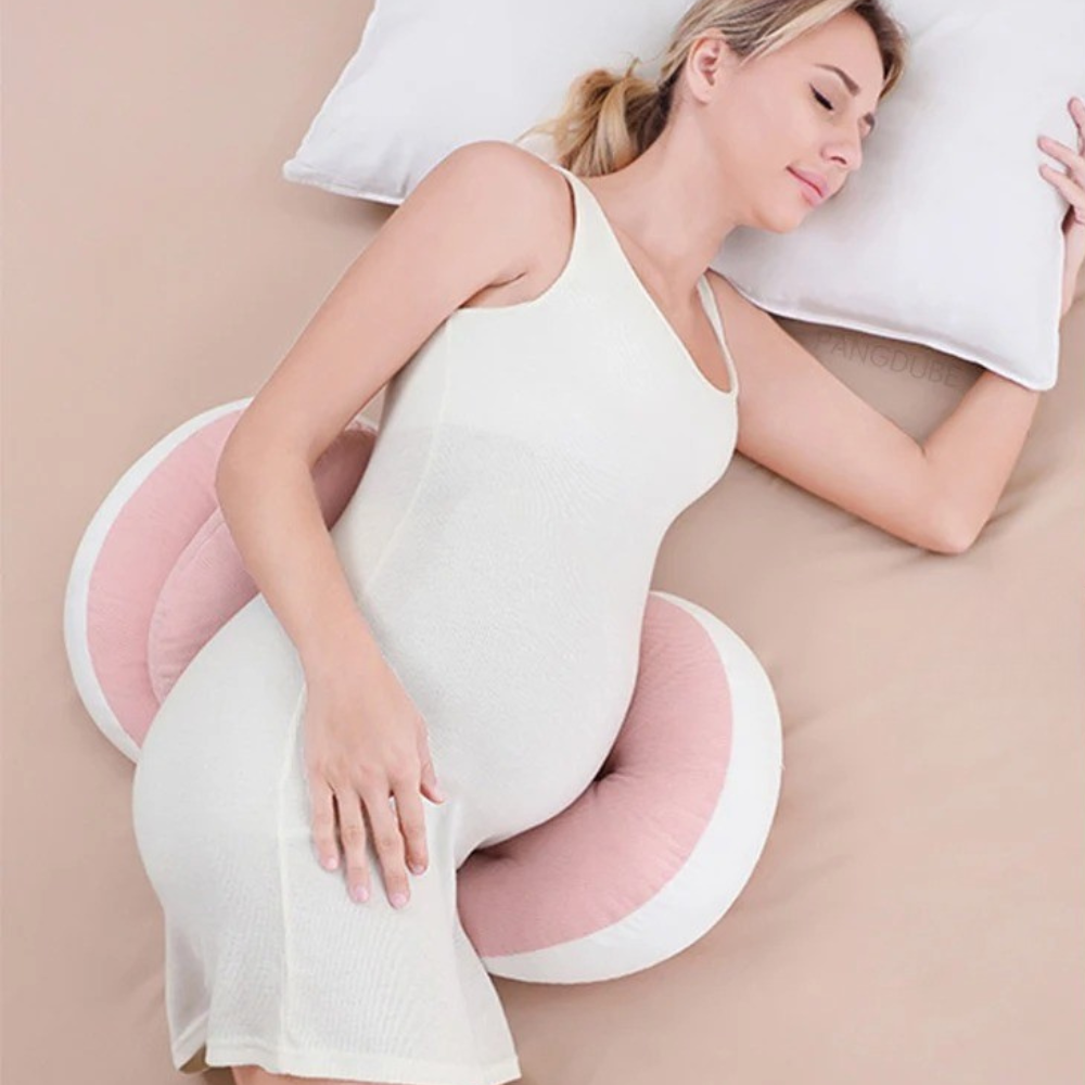 Adjustable Pregnancy Support Pillow + Free Pillow - Pink