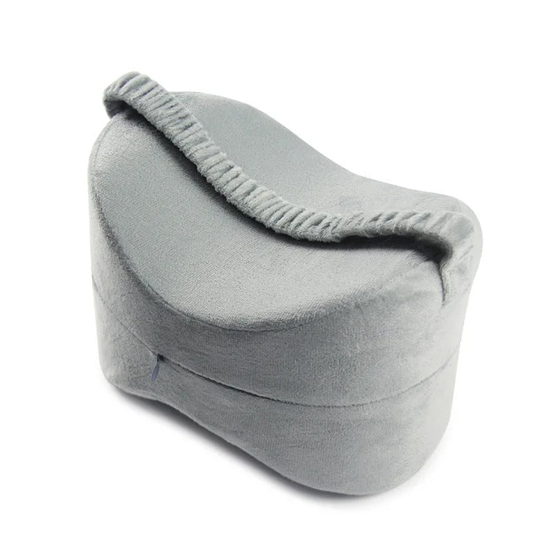 Gray soft memory foam Between Leg Pillow by getblissyneck for comfortable side sleeping support