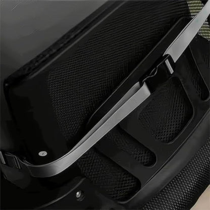 Black Car Neck Pillow from getblissyneck with ergonomic design and adjustable strap for comfort