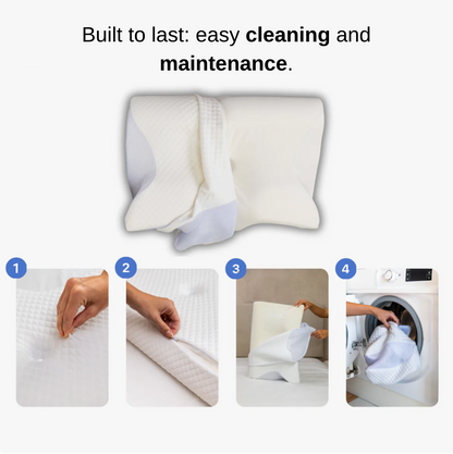 Contour Cloud Ultra-Soft Pillow with removable cover for easy cleaning and maintenance steps