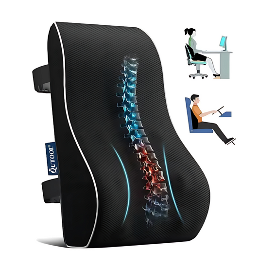 Deskchair Lumbar Support Pillow with ergonomic design and adjustable straps for improved spinal alignment