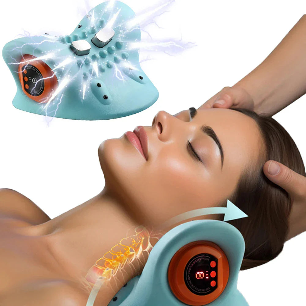 Getblissyneck electric Neck Massager with digital display providing neck pain relief and muscle relaxation
