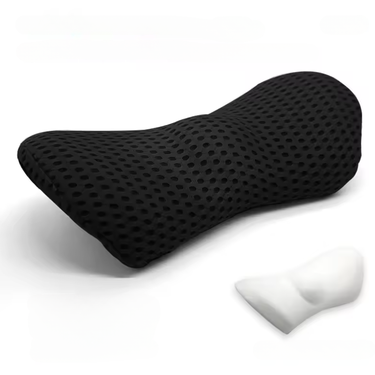 Lumbar Pillow on Bed - Black