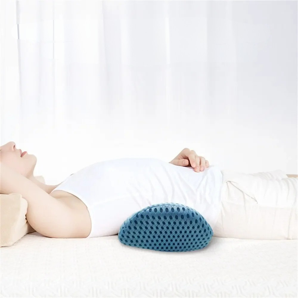 Lumbar Pillow on Bed - Blue