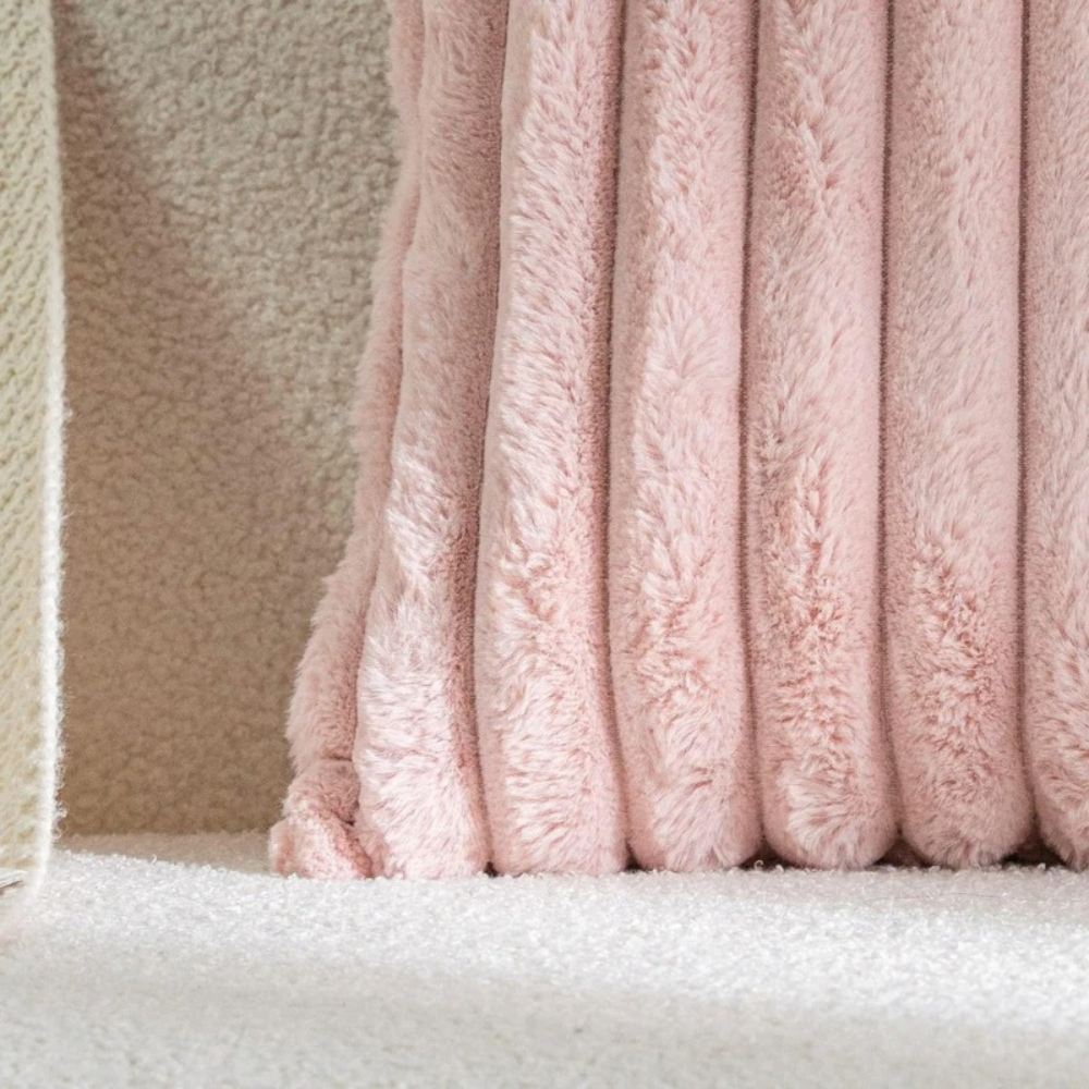 Soft and fluffy throw pillow pink case with cozy textured fabric for home decor